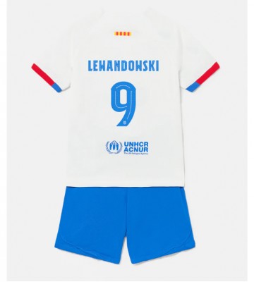 Barcelona Robert Lewandowski #9 Udebanesæt Børn 2023-24 Kort ærmer (+ korte bukser)